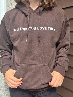 Women's Expresso Brown Tell Them You Love Them Fleece Pullover Hoodie Medium